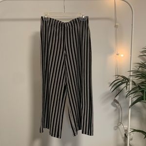 wide leg striped dress pants
